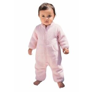 Carter’s Baby Girl Sherpa Fleece Zip-Up Jumpsuit ~ Light Pink ~ Size: 12m ~ NWT